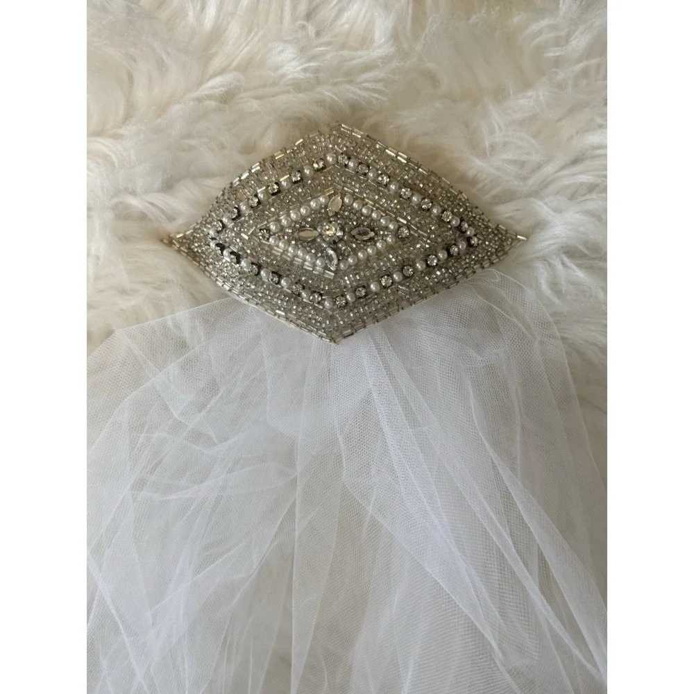 Art Deco Bridal Hair Comb‎ Crystal Pearl Beaded Wedding Headpiece Vintage 5.5